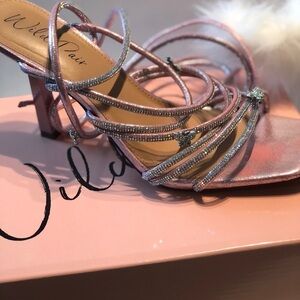 Wild Pair Sparkling Pink Strappy Heels